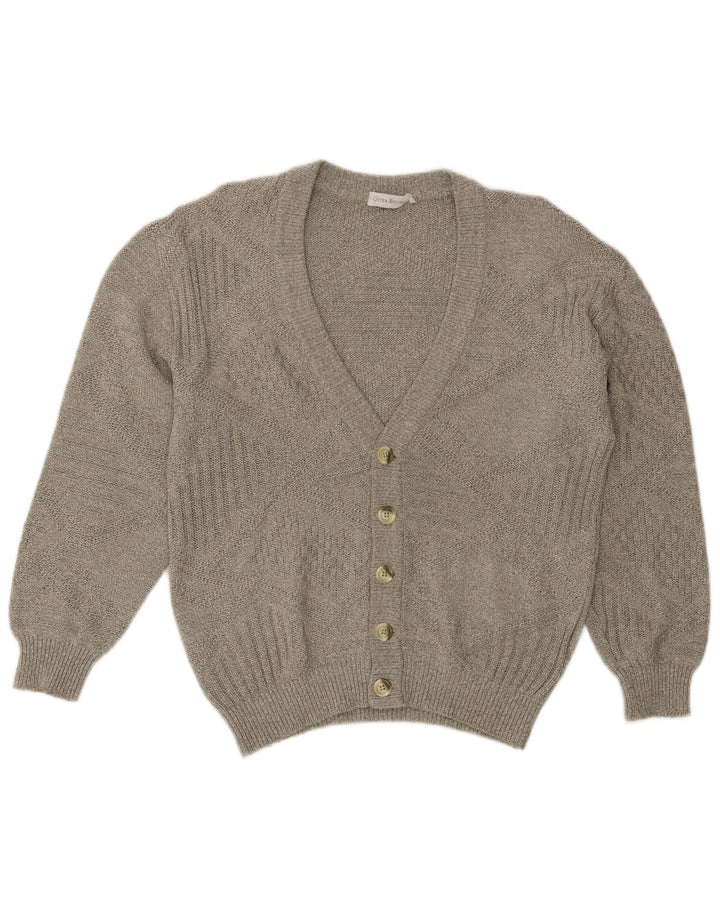 Vintage Herren Cardigan Pullover IT 50 Large Grau