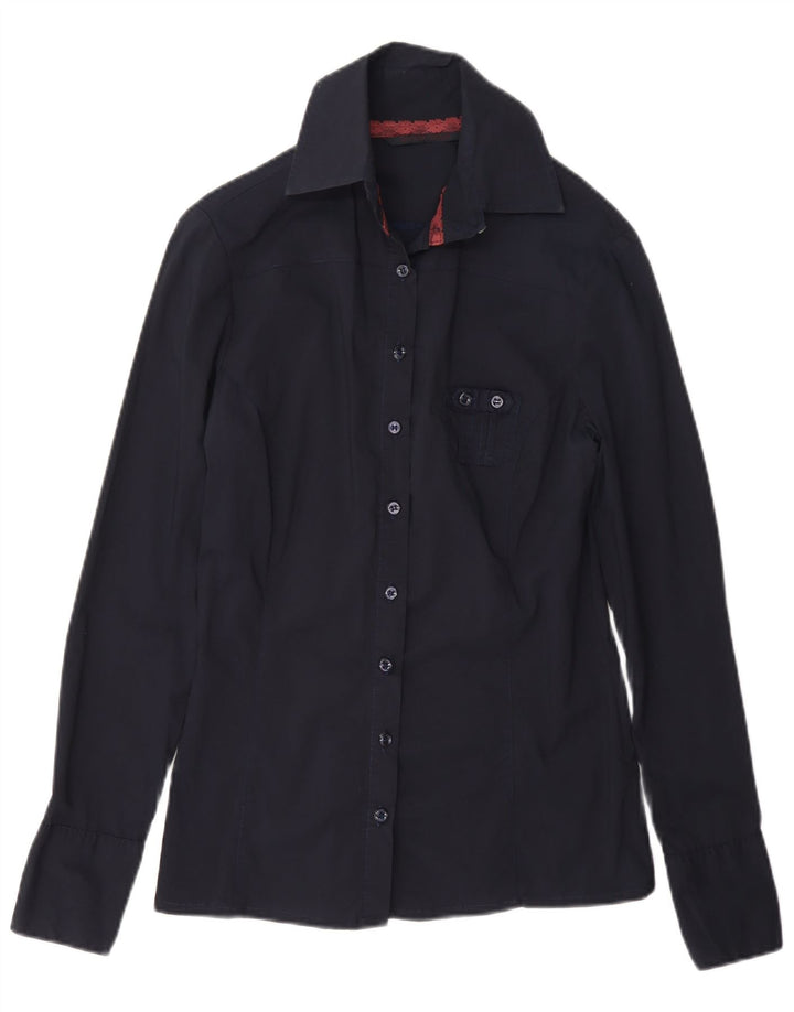 Silvian Heach Damen Hemd UK 12 Medium Marineblau