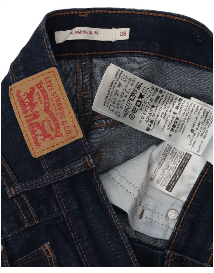LEVI'S Damen Slim Slim Jeans W28 L30 Blaue Baumwolle