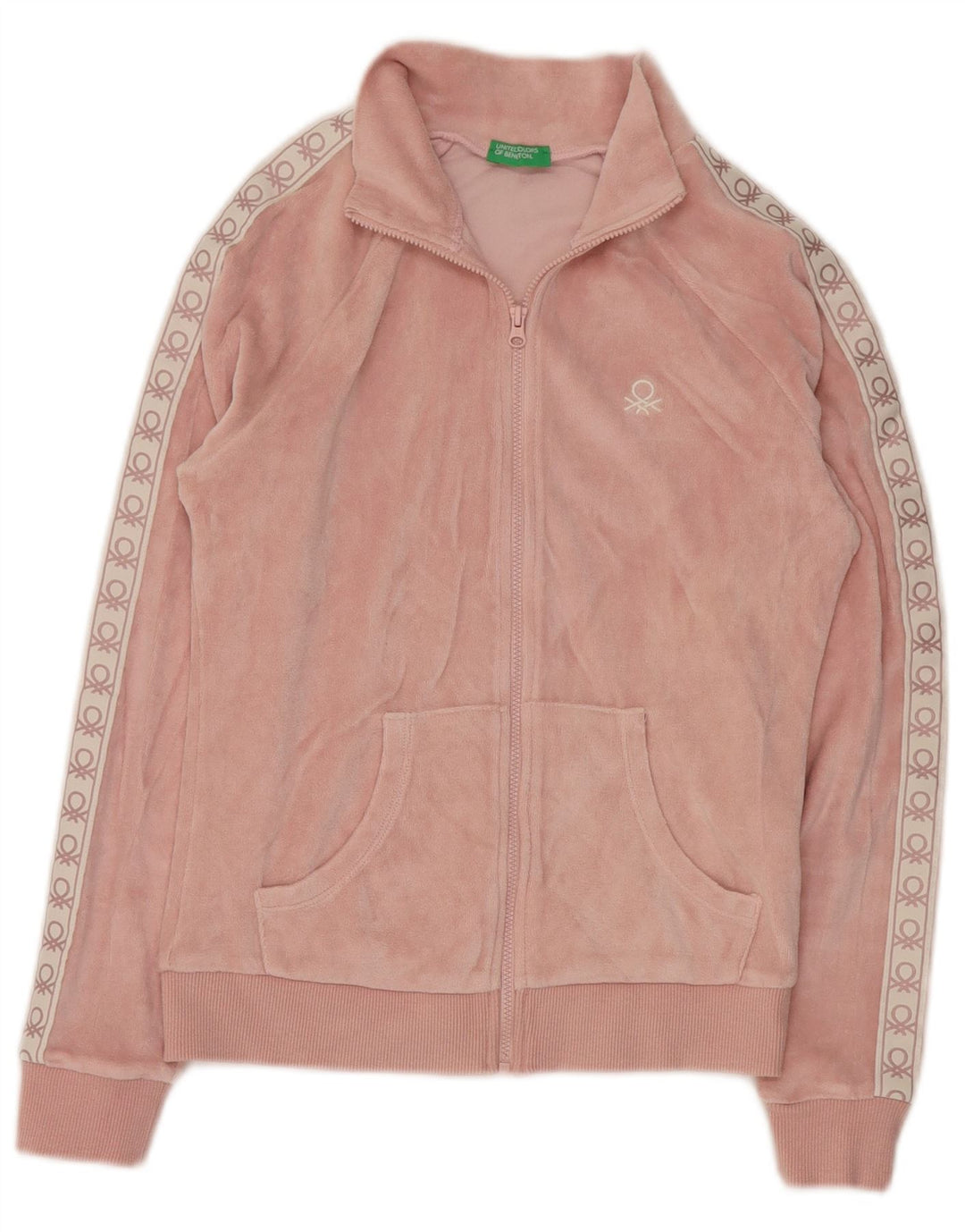 BENETTON Mädchen-Trainingsanzug, Oberteil, Jacke, 10–11 Jahre, XL, Rosa, Farbblock