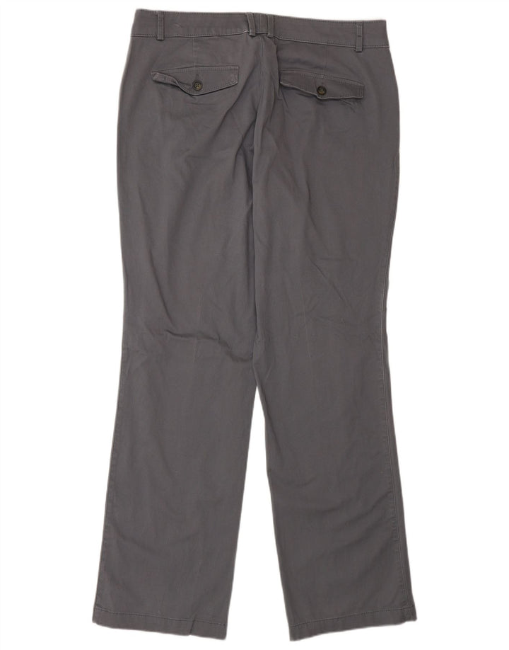 DOCKERS Gerade Freizeithose für Damen, US 12, Größe L, W32, L31, graue Baumwolle