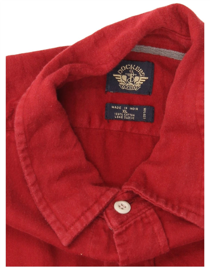 Dockers Herrenhemd XL, rote Baumwolle