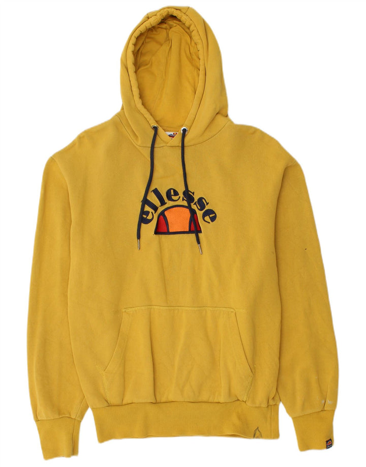 Ellesse Herren-Kapuzenpullover mit Grafik, Größe S, gelbe Baumwolle