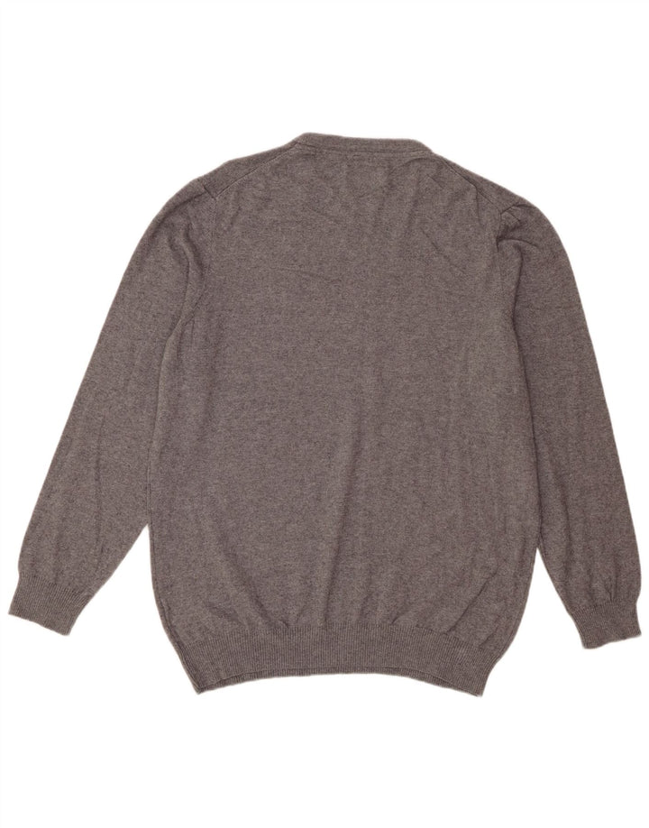 Lyle & Scott Herren-Pullover mit Rundhalsausschnitt, XL, graue Baumwolle