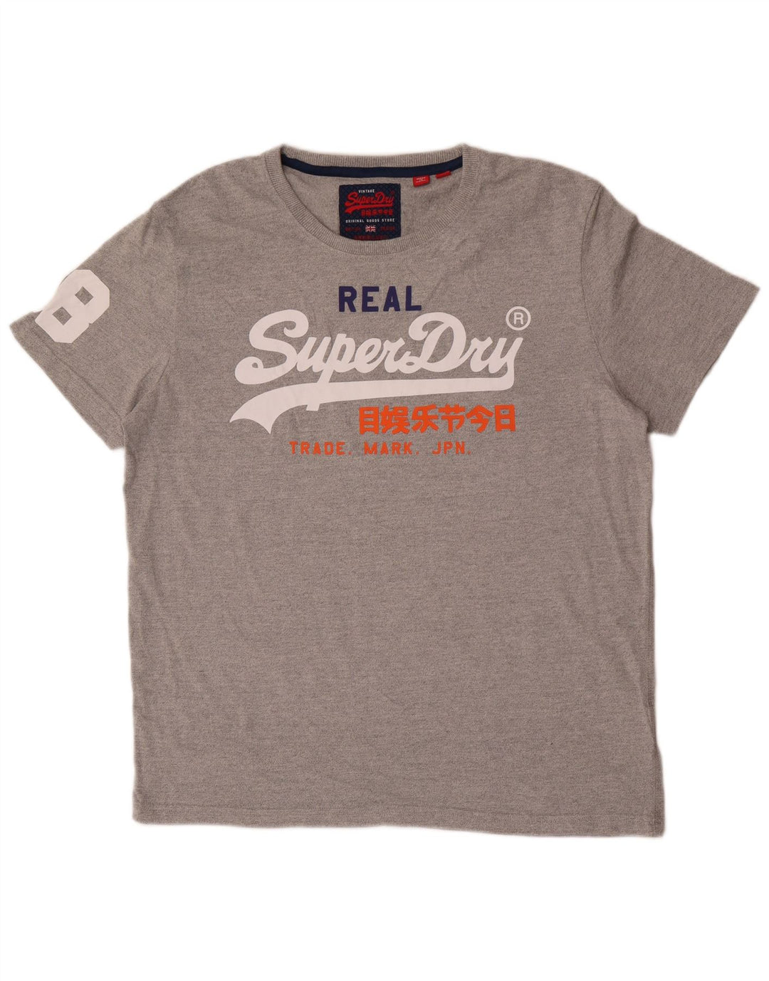 Superdry Herren Grafik-T-Shirt-Oberteil 2XL aus grauer Baumwolle