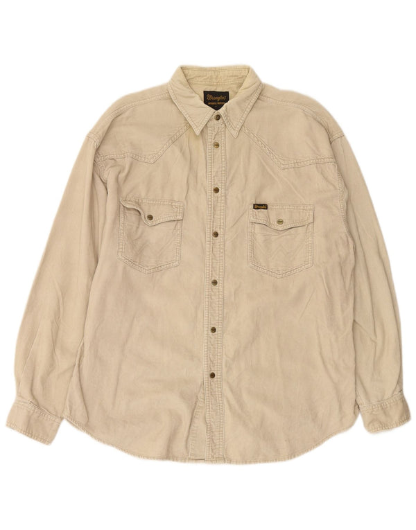 WRANGLER Herren Western-Cordhemd XL Beige Baumwolle