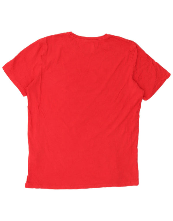Jack & Jones Herren Grafik T-Shirt Top 2XL Rot Baumwolle