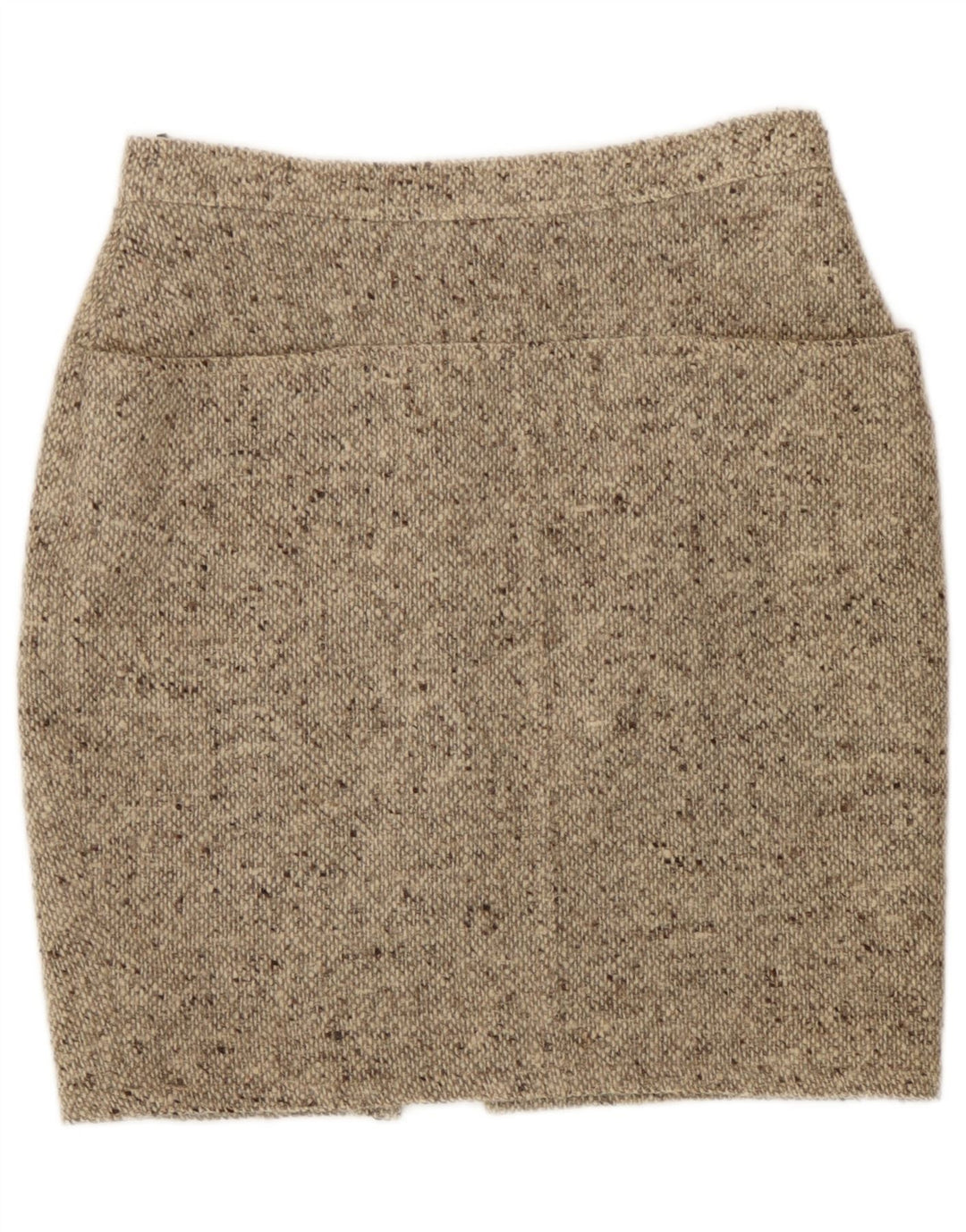Mondrian Damen Bleistiftrock IT 42 Medium W28 Beige gefleckte Schurwolle