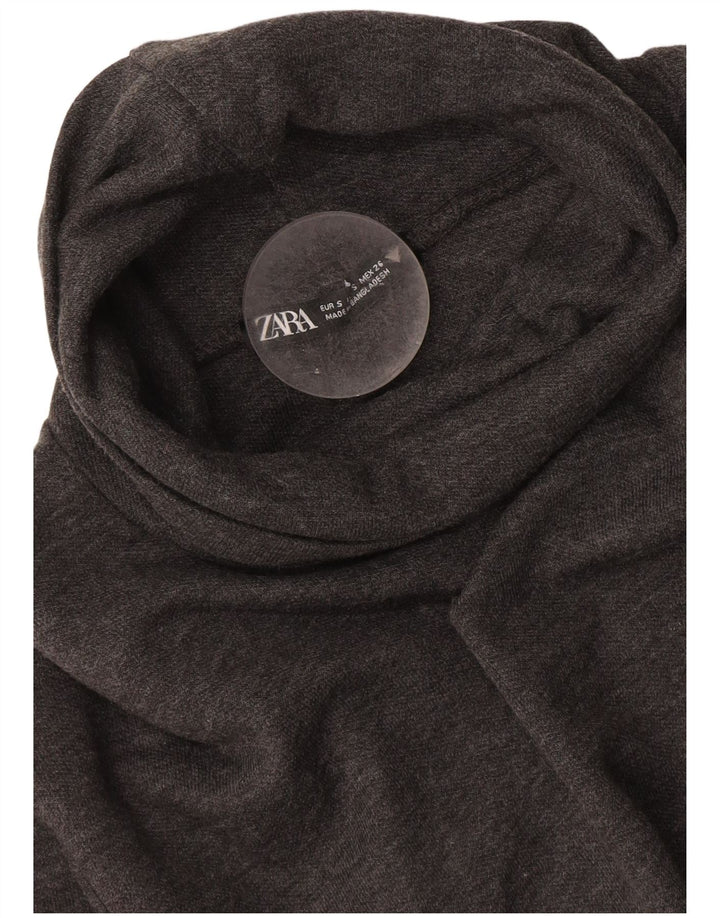 Zara Damen-Pulloverkleid mit 3/4-Ärmeln, übergroß, Gr. 10, Größe S, Grau