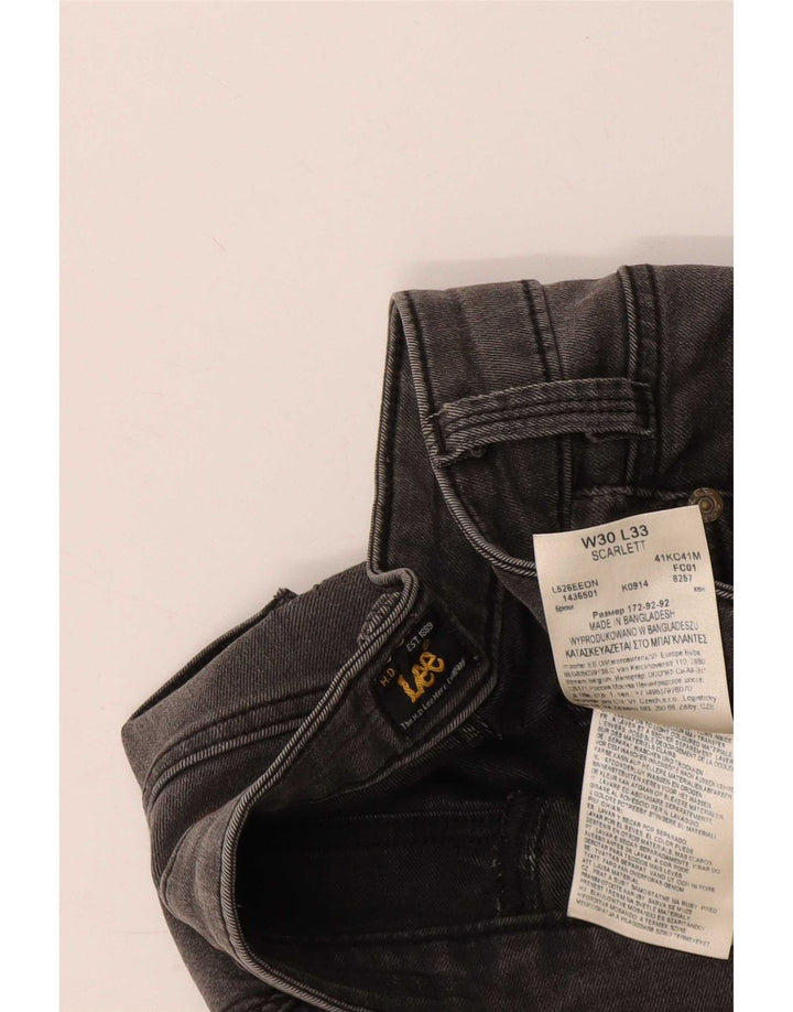 Lee Damen Skinny Jeans W30 L33 Graue Baumwolle