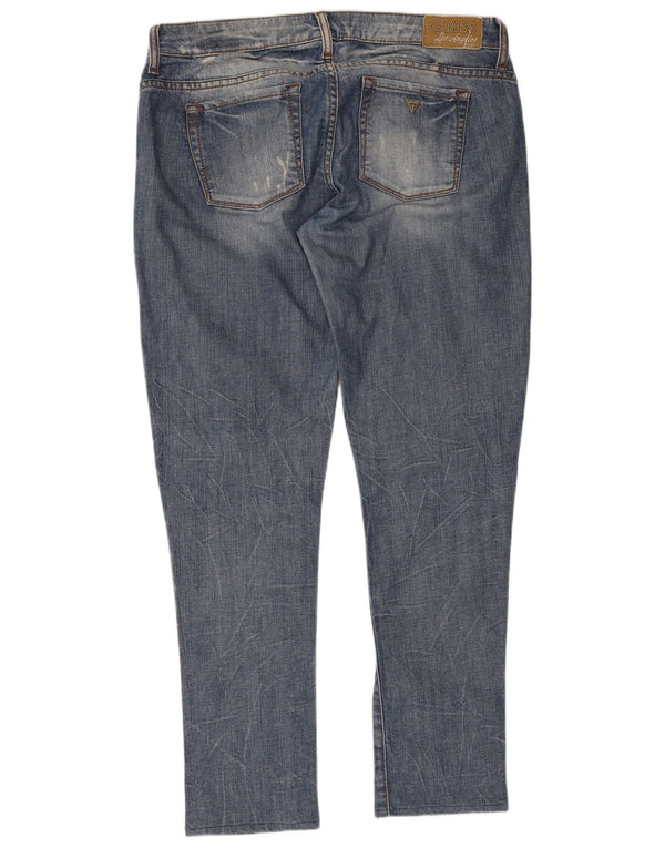 Guess Damen Distressed Slim Jeans W31 L29 Blaue Baumwolle