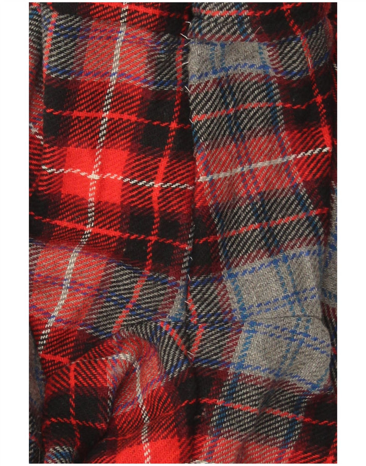 VINTAGE Damen-Chinoshorts mit hoher Taille, Größe 42, mittelgroß, W28, rot karierte Wolle