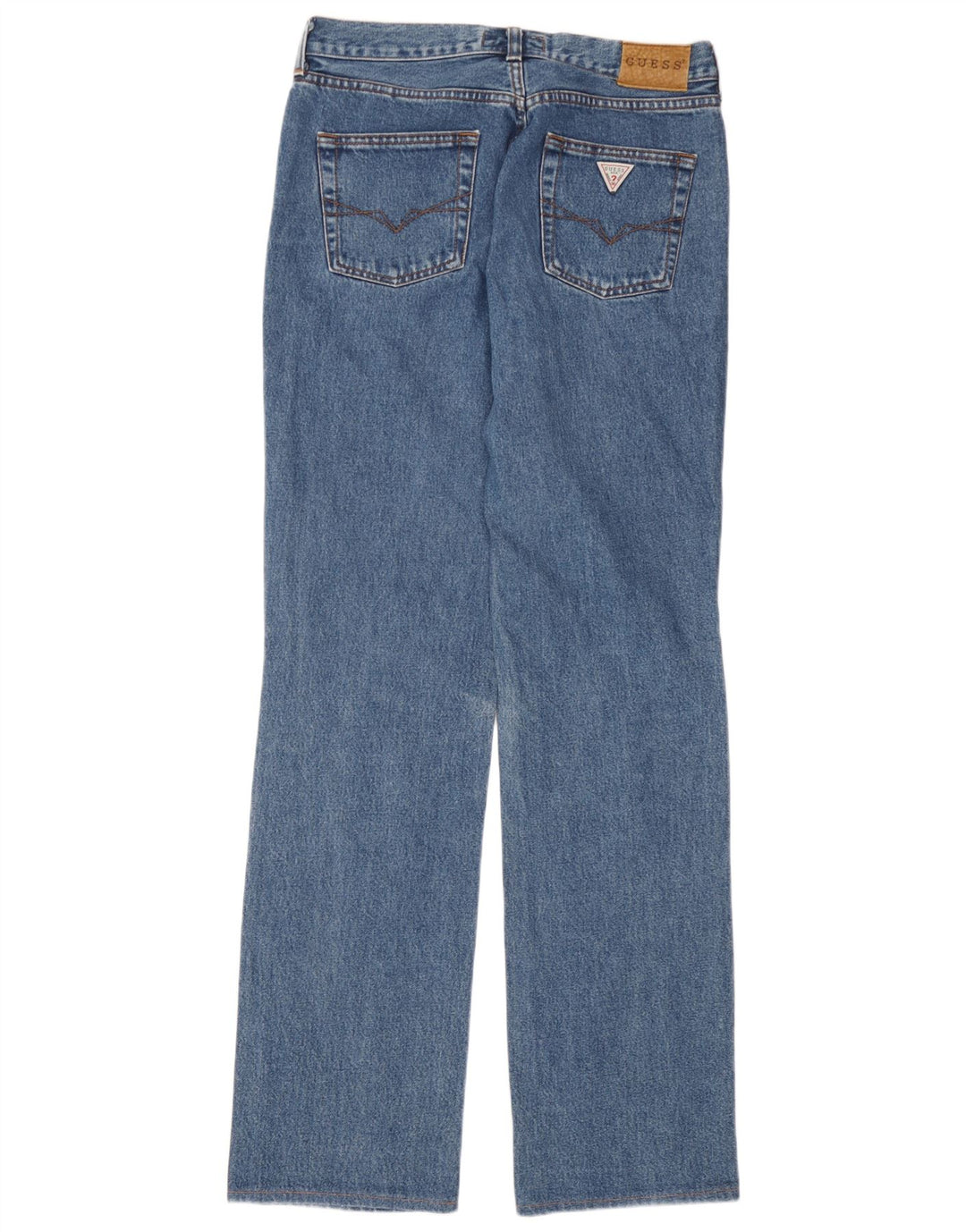 Guess Herren Straight Jeans W31 L31 Blaue Baumwolle