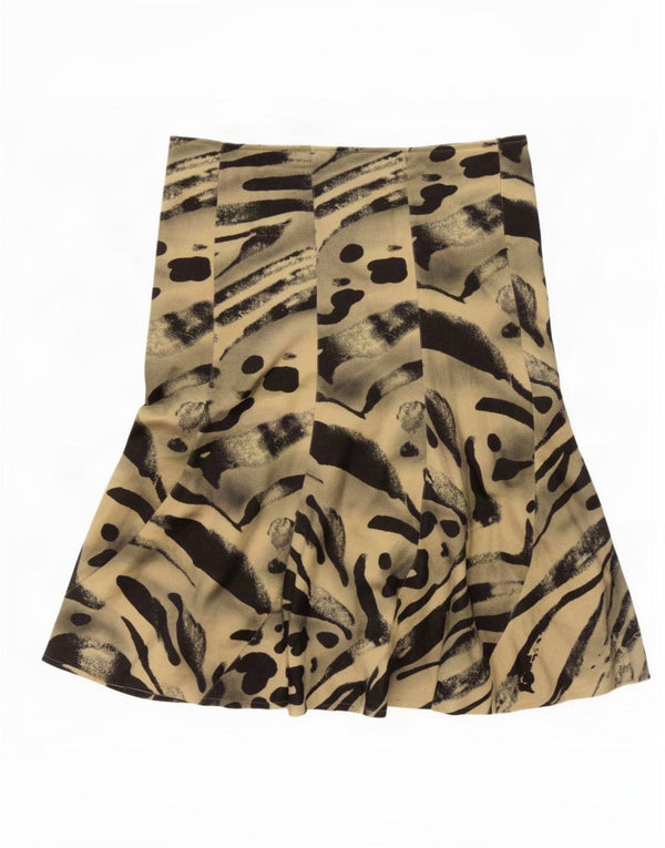 Vintage Womens A-Line Skirt Large W36 Beige Animal Print