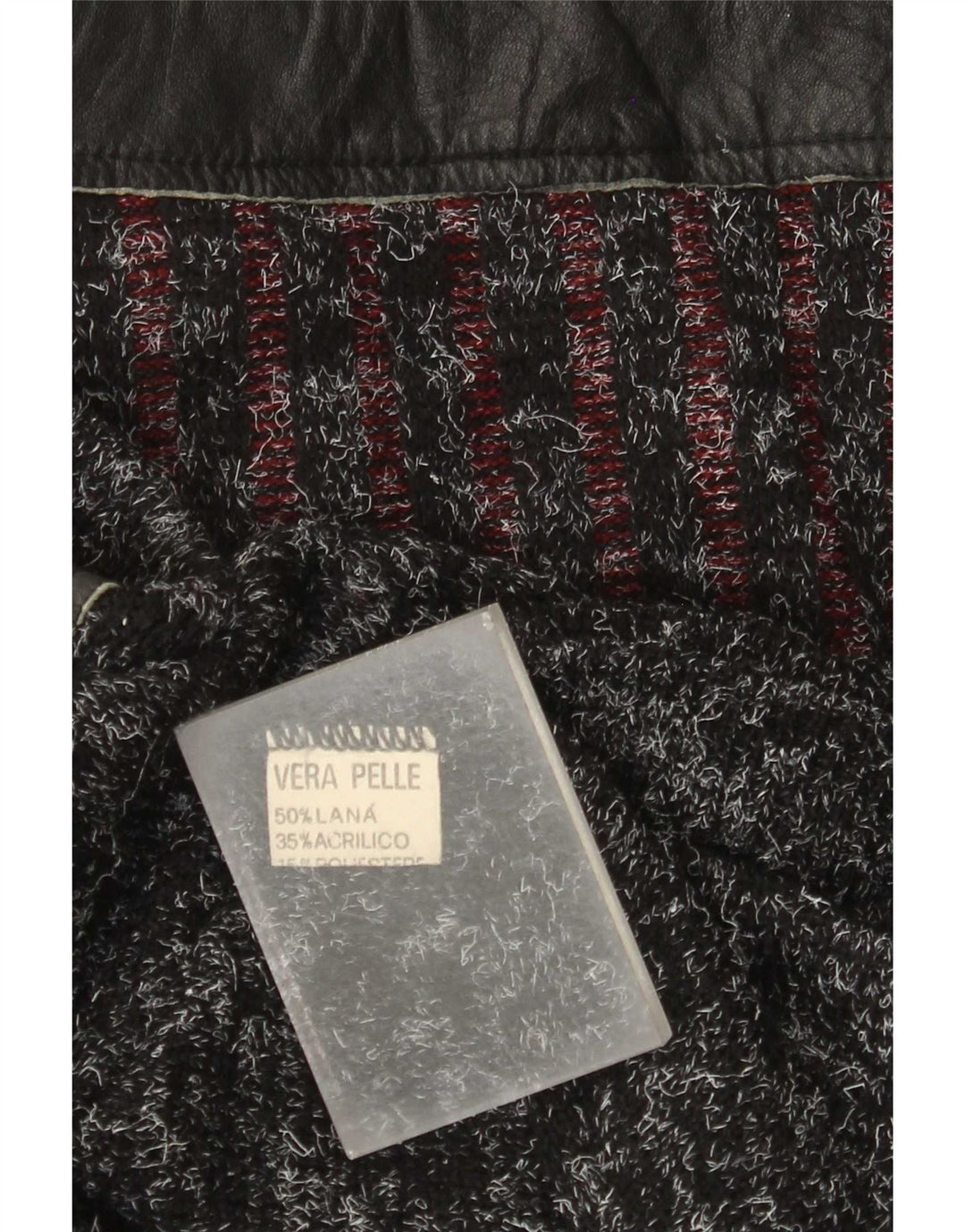 Vintage Herren Pullover mit Rundhalsausschnitt, groß, schwarz, Patchwork-Wolle