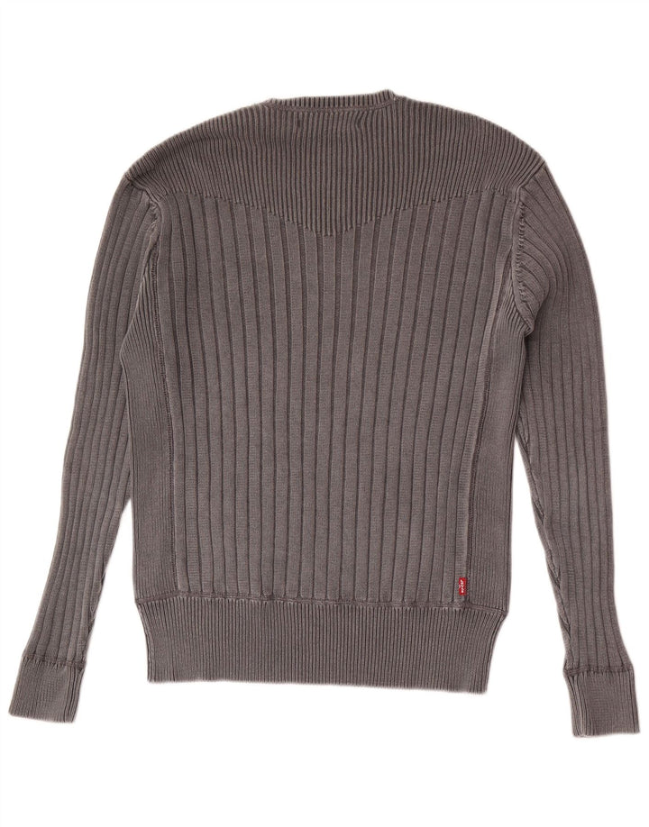 Levi's Herren-Pullover mit Rundhalsausschnitt, Größe L, aus grauer Baumwolle