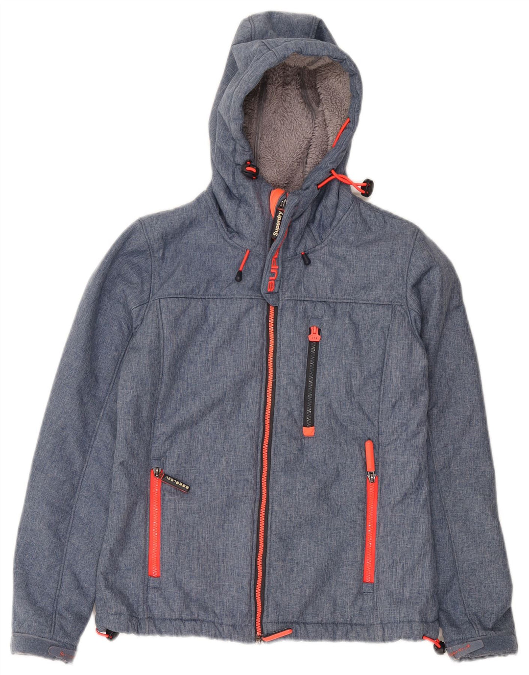 Superdry Damen Graphic Windjacke UK 14 Mittelblau