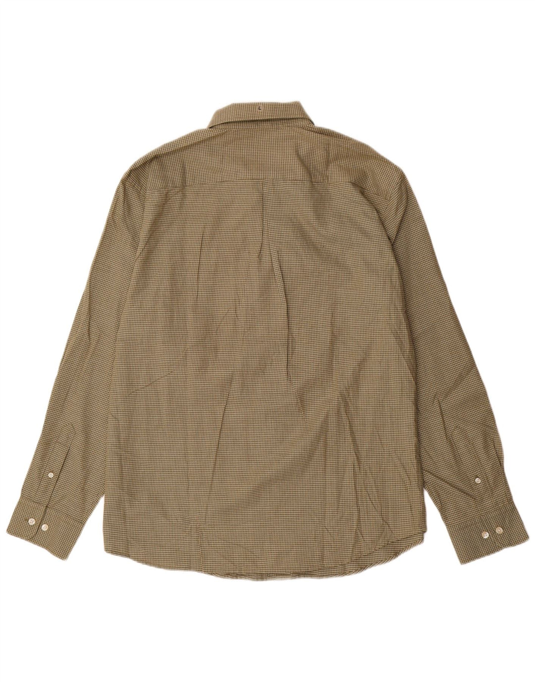 DOCKERS Herrenhemd, Größe 16 1/2, große Khaki-Karo-Baumwolle