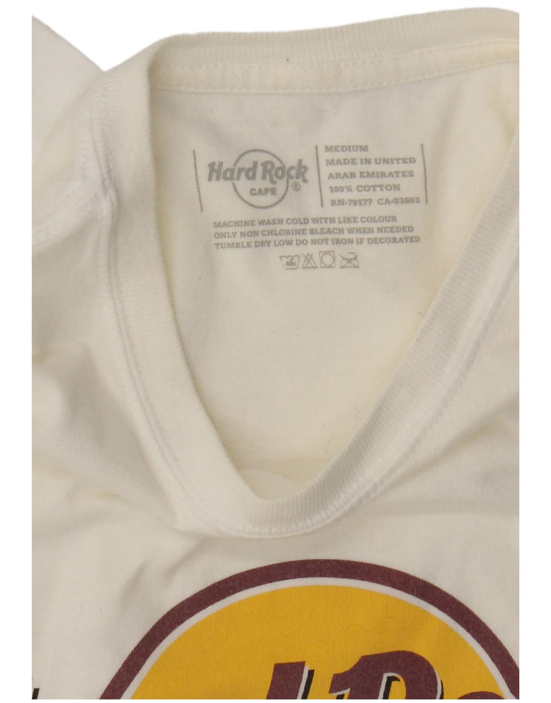 Hard Rock Cafe Herren London Graphic T-Shirt Top aus mittelweißer Baumwolle