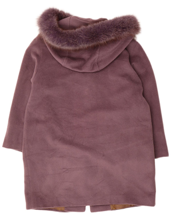 Armorica Damen-Übergroßer Mantel mit Kapuze IT 46 Large Lila Wolle