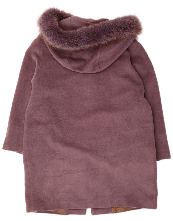 Armorica Damen-Übergroßer Mantel mit Kapuze IT 46 Large Lila Wolle