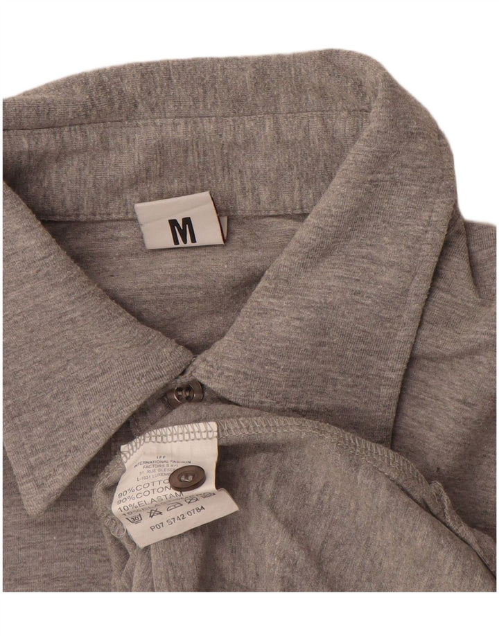 Bikkembergs grafisches Herren-Poloshirt aus mittelgrauer Colourblock-Baumwolle