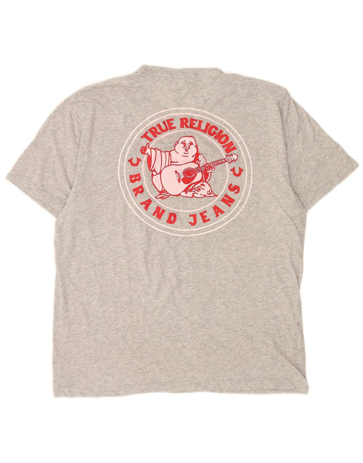 True Religion Herren-T-Shirt mit Grafik, groß, grau gesprenkelte Baumwolle