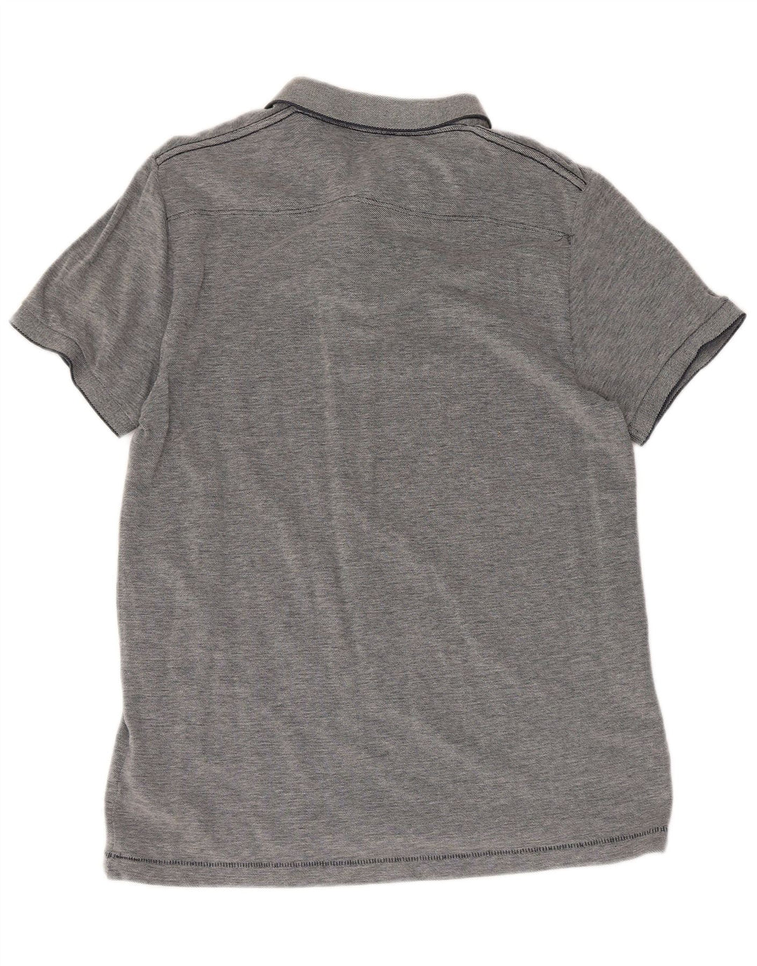 French Connection Herren-Poloshirt, schmal, groß, grau gesprenkelte Baumwolle