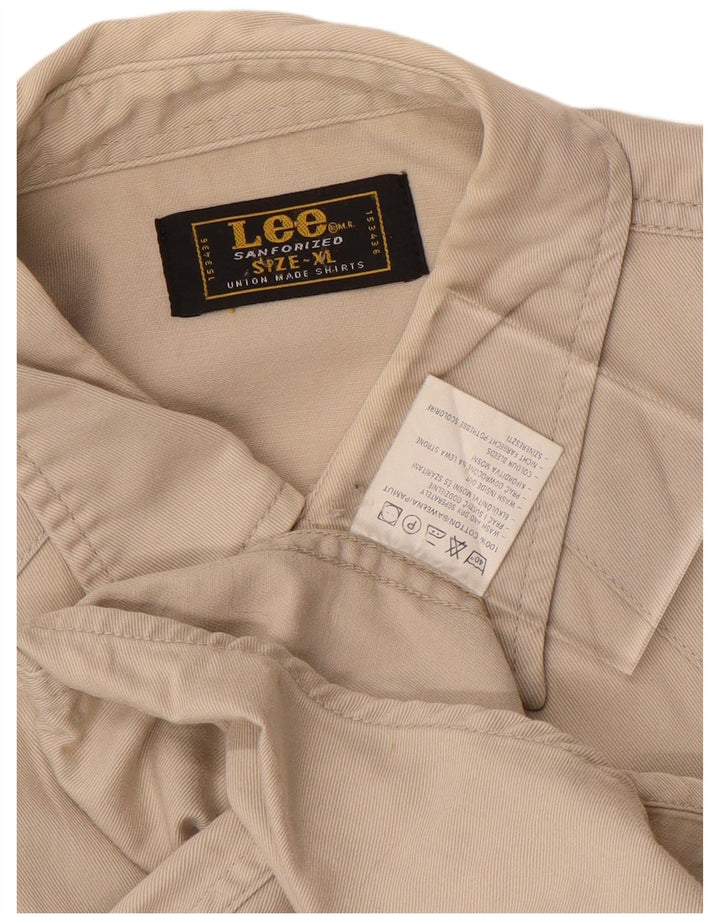 Lee Herrenhemd XL Beige Baumwolle