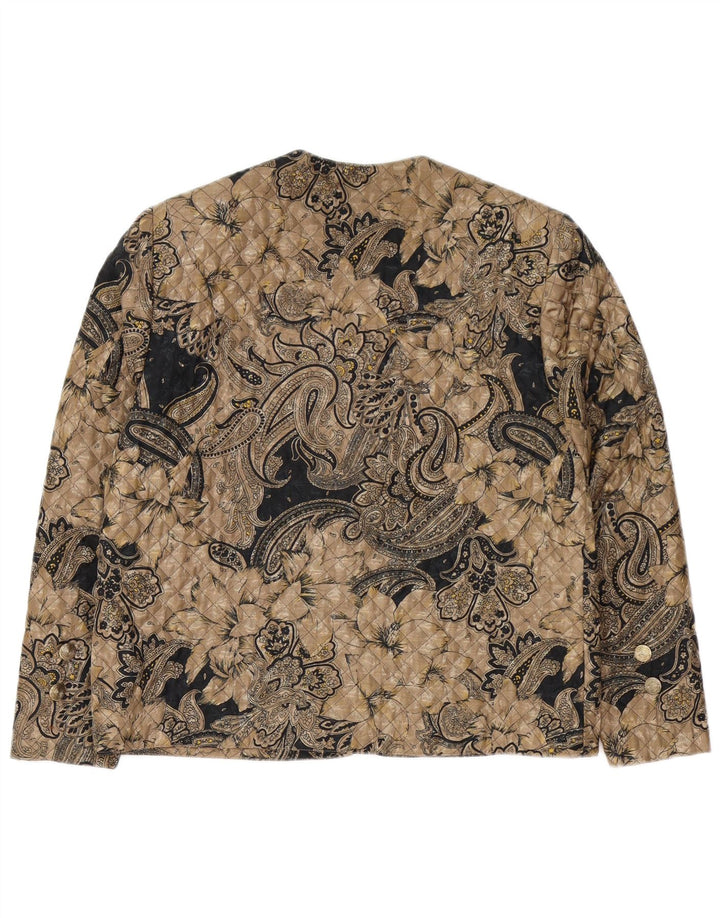 ARIANNA Damen-Steppblazer mit 5 Knöpfen, Größe 46, groß, braun, Paisleymuster