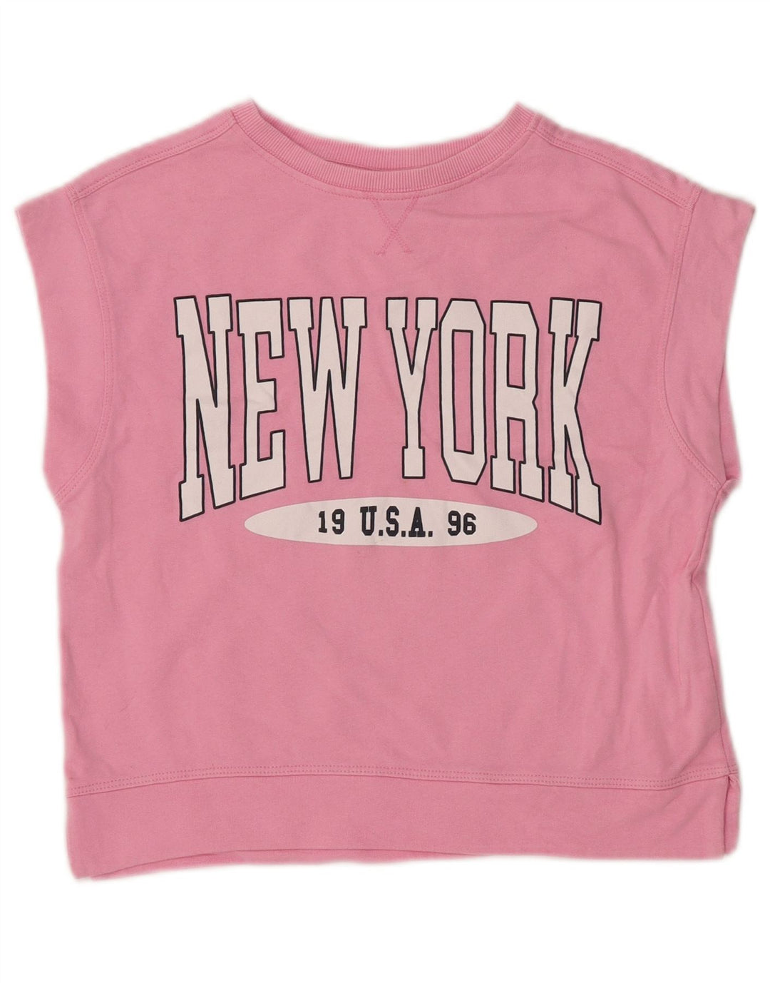 ZARA Mädchen New York City ärmelloses T-Shirt mit Grafik, 9–10 Jahre, Rosa