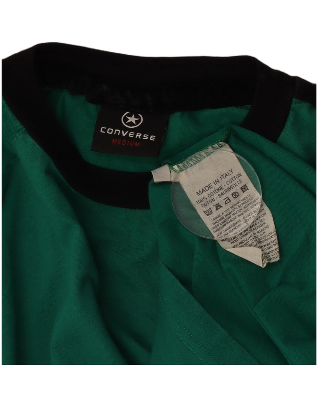 Converse Herren-Oberteil mit langen Ärmeln, mittelgrün, Colourblock-Baumwolle