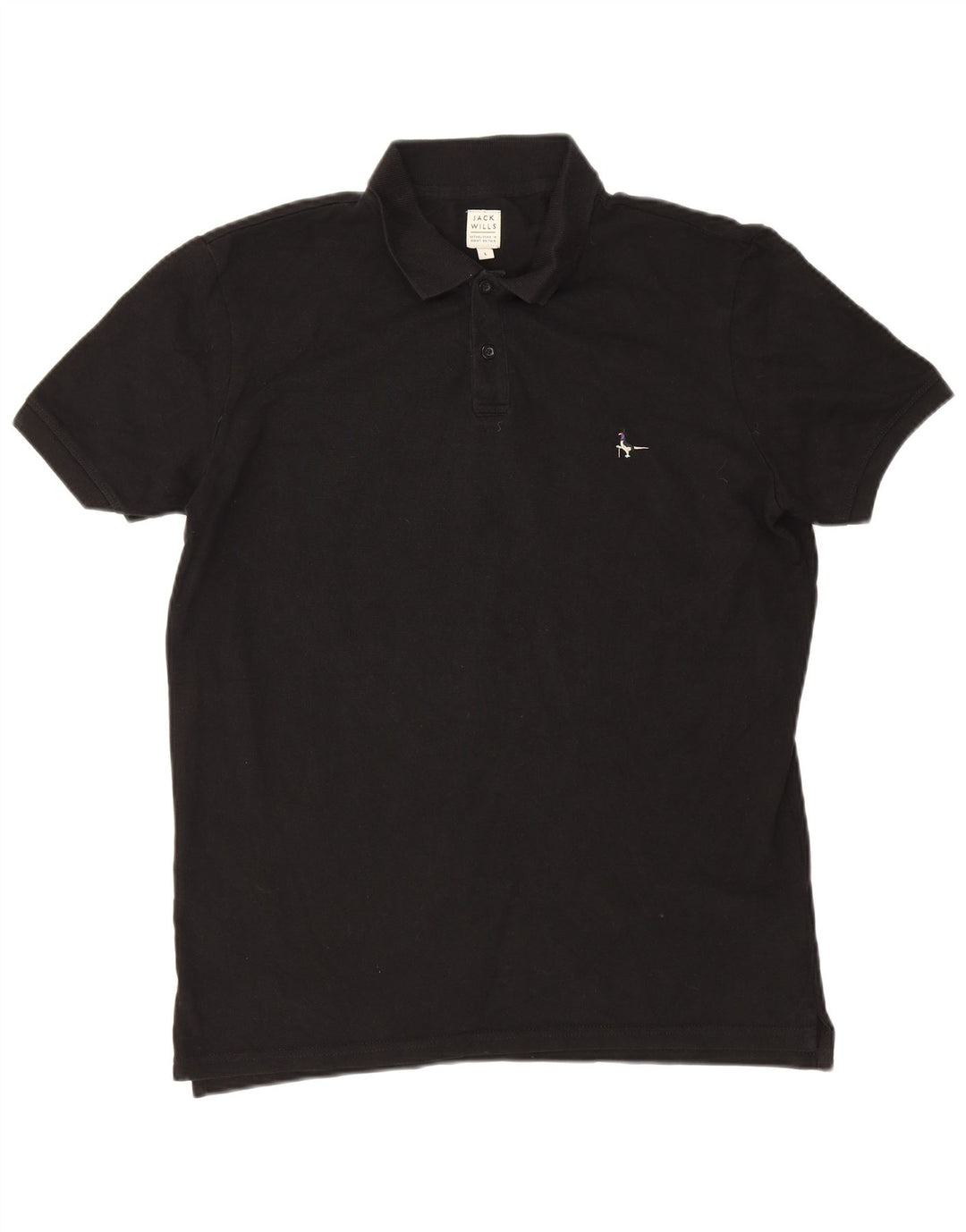 Jack Wills Herren-Poloshirt, groß, aus schwarzer Baumwolle