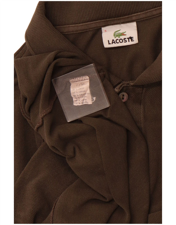 LACOSTE Herren-Langarm-Poloshirt, Größe 5, große braune Baumwolle