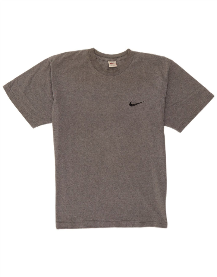 Nike Herren-T-Shirt-Oberteil aus mittelgrau gefleckter Baumwolle