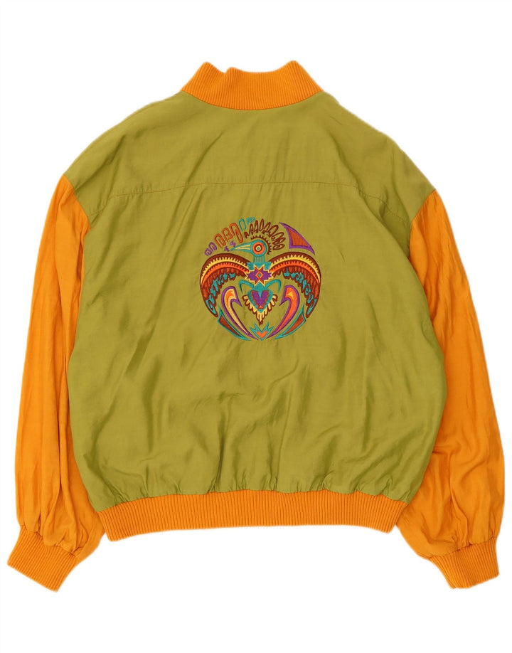 I.B Diffusion Damen Bomberjacke mit Grafik, US 10, Größe L, Grün, Farbblock