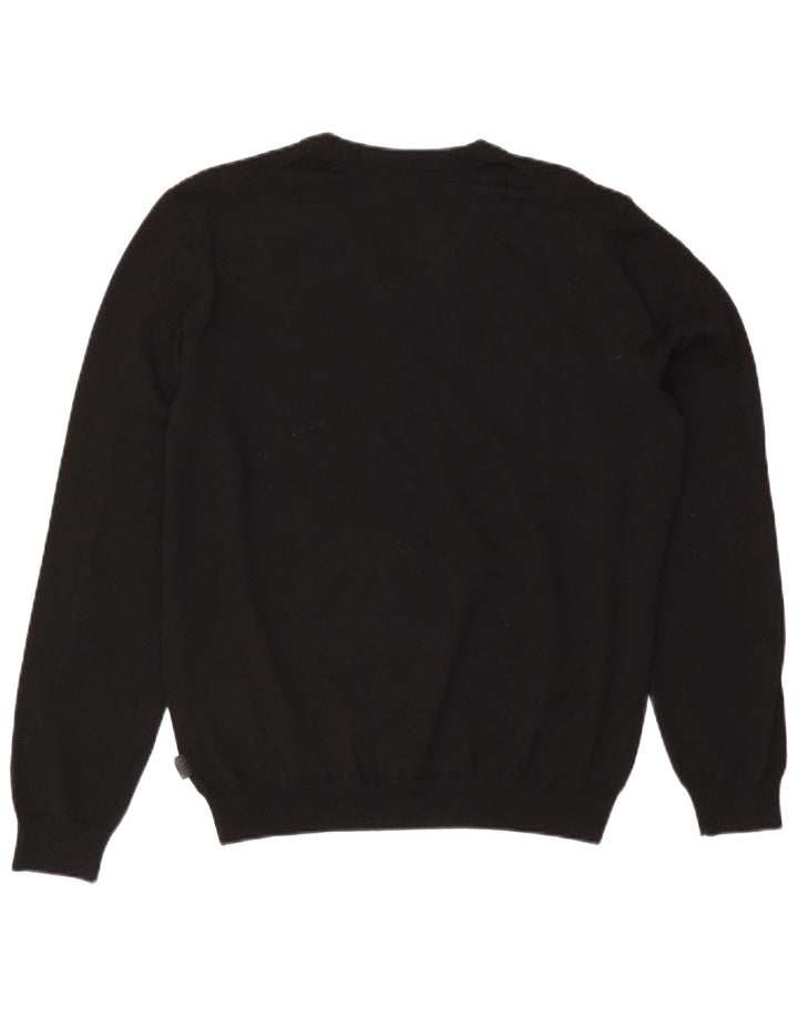 Hugo Boss Herren-Pullover mit V-Ausschnitt, große schwarze Wolle