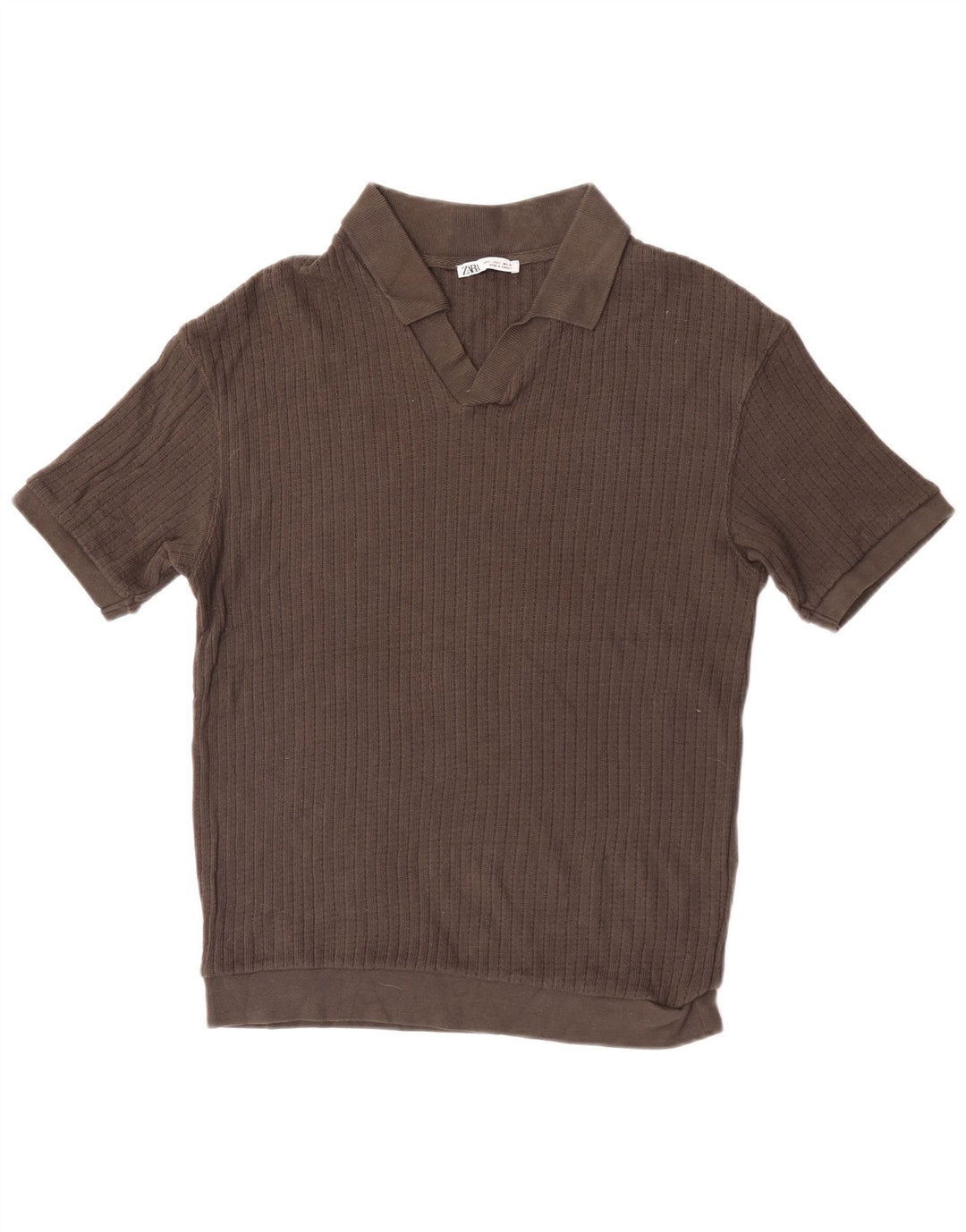 Zara Herren-Poloshirt, kleine braune Baumwolle
