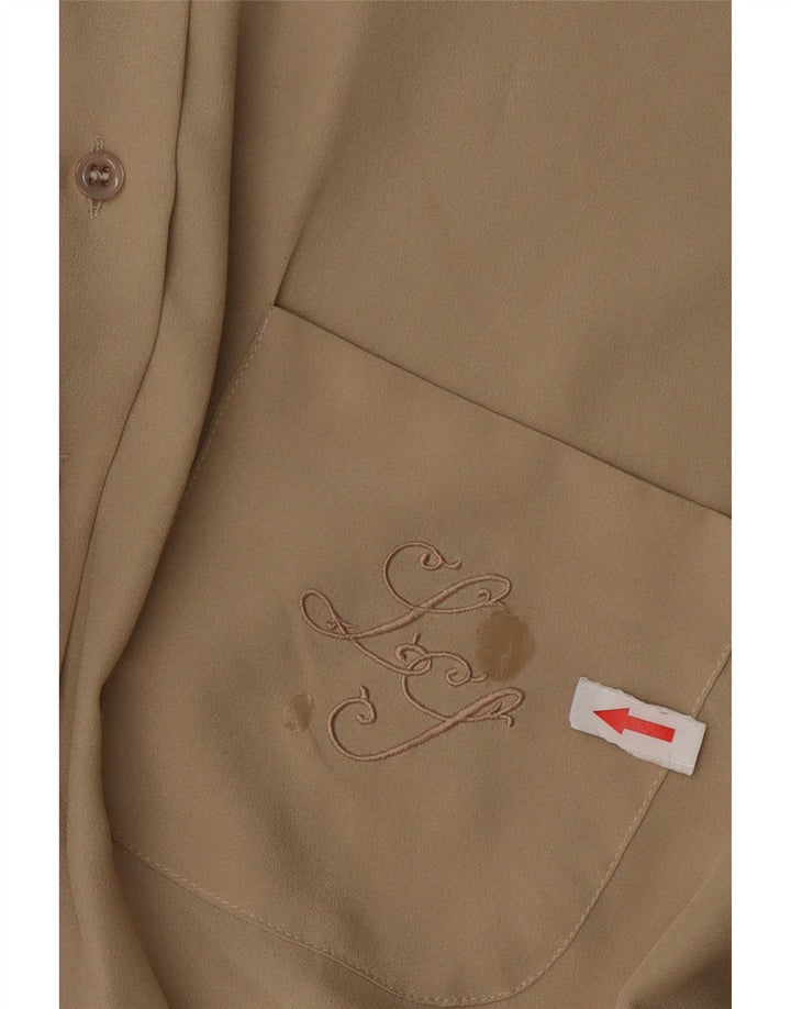 Luisa Spagnoli Damen Hemdbluse UK 18 XL Beige Polyester