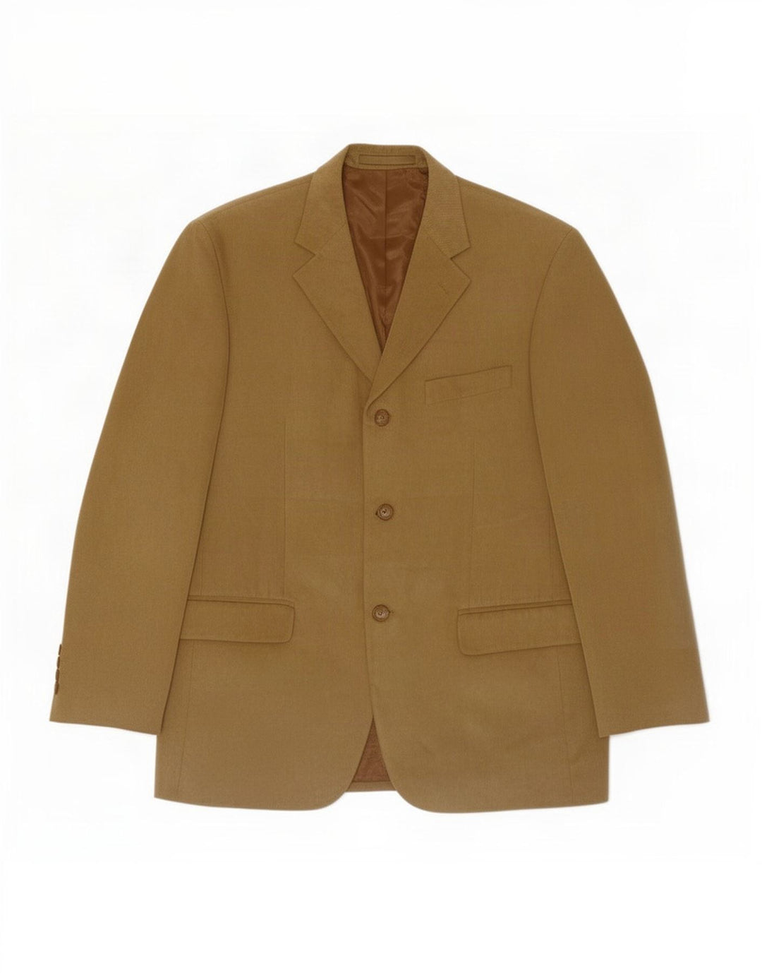 Marks & Spencer Herren-Blazer mit 3 Knöpfen, UK 38, mittelbeigefarbenes Polyester