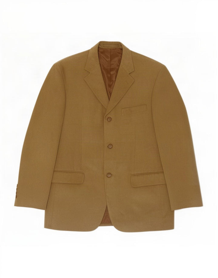 Marks & Spencer Herren-Blazer mit 3 Knöpfen, UK 38, mittelbeigefarbenes Polyester