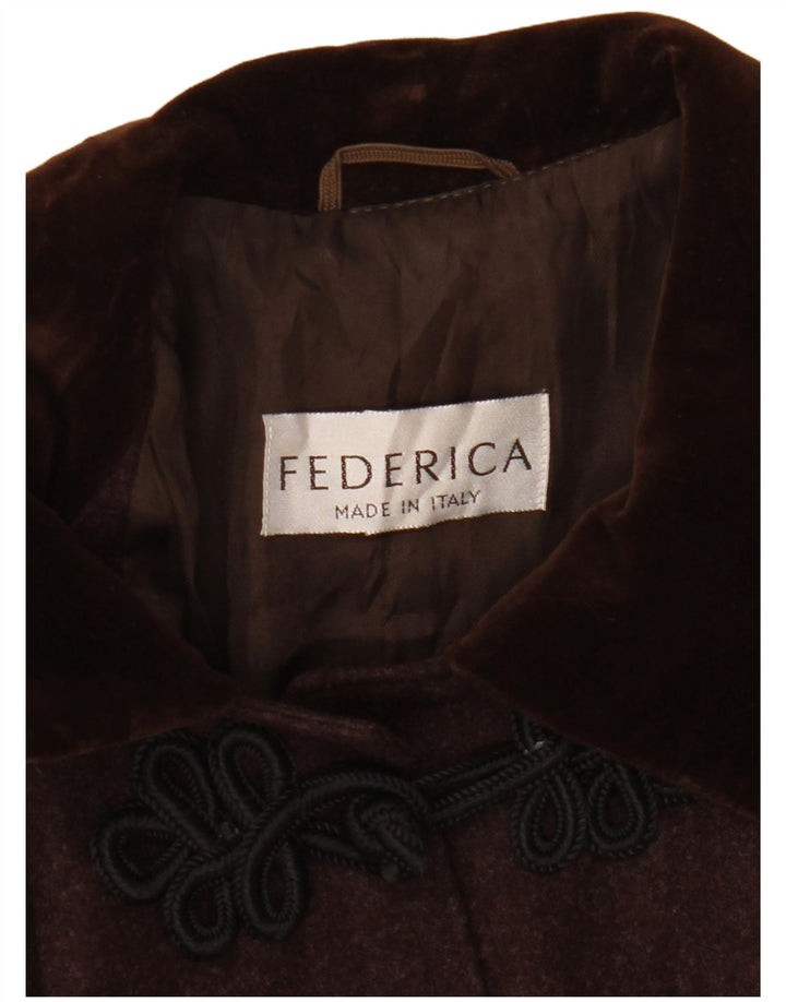 Federica Damen-Blazerjacke mit 5 Knöpfen, UK 14, mittelbraune Wolle