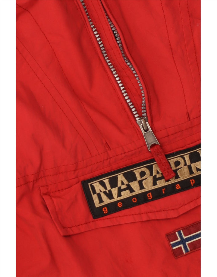 Napapijri Jungen-Anorakjacke mit grafischer Kapuze, 11–12 Jahre, rotes Polyester