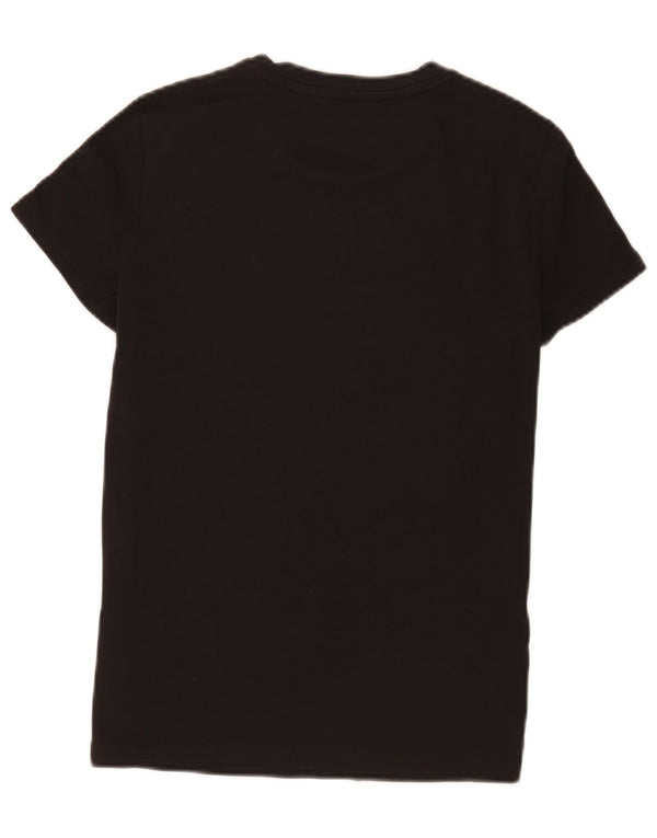 Adidas Damen Regular T-Shirt Top UK 12/14 Medium Schwarz Baumwolle Sport