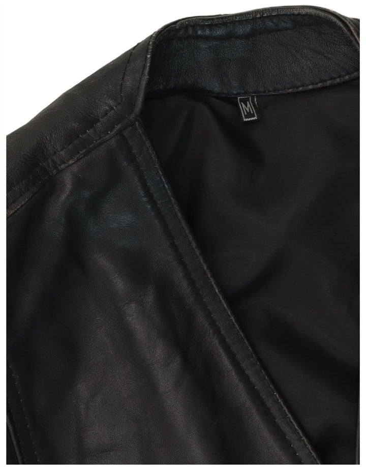 Vintage Herren Lederweste Medium Schwarz