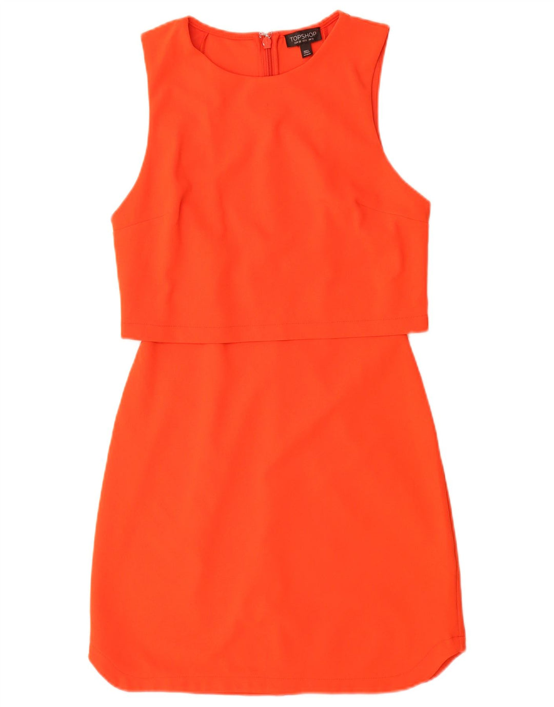 Topshop Damen Ärmelloses Etuikleid UK 10 Small Orange Polyester
