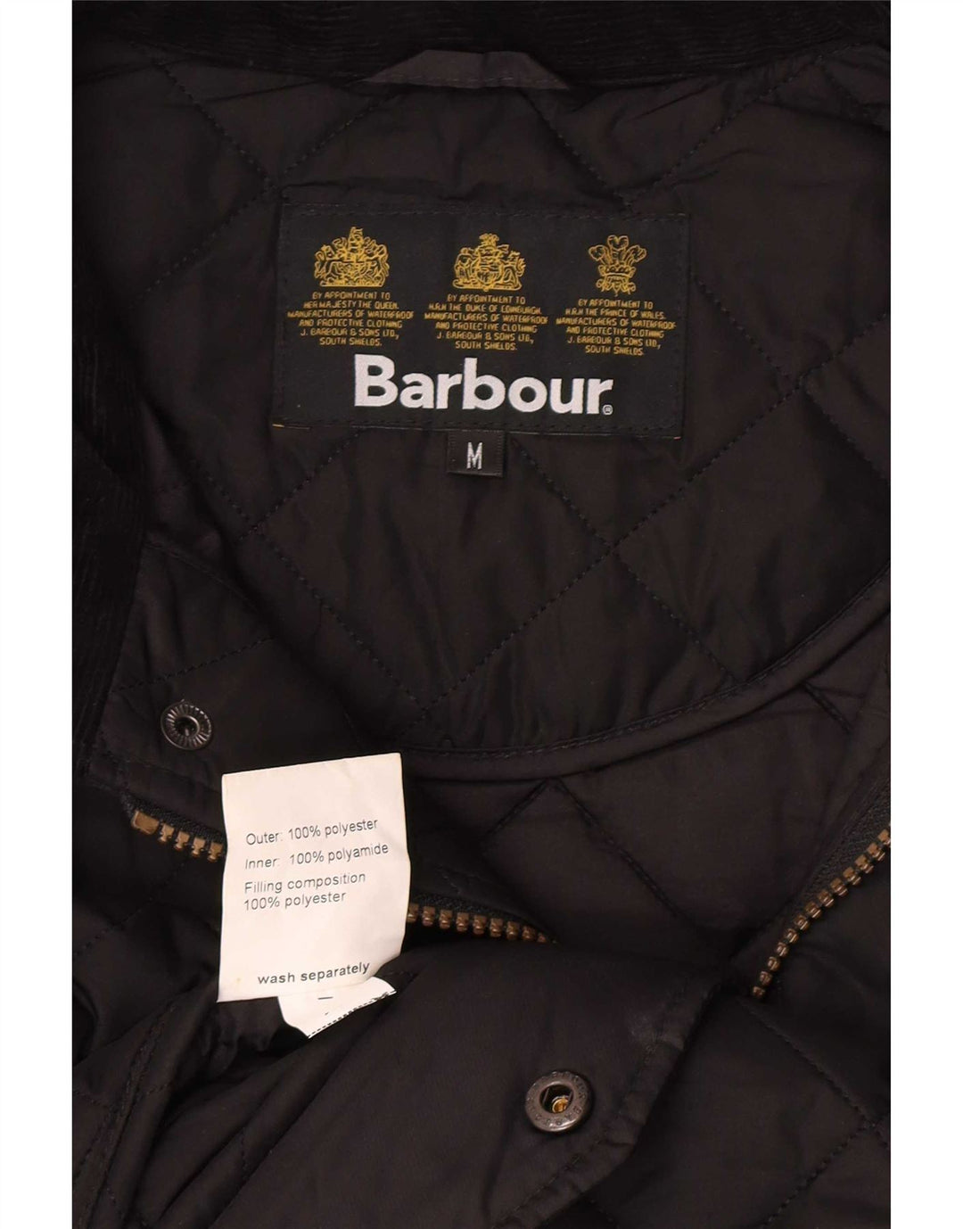 Barbour Herren Steppjacke UK 38 Medium Schwarz Polyester