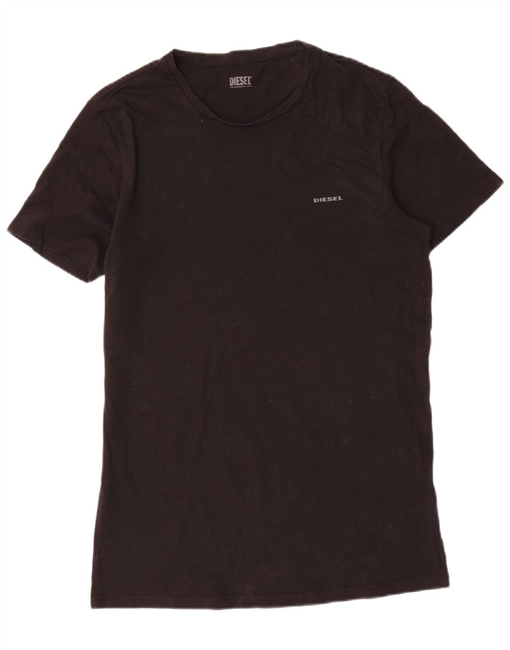 Diesel Herren T-Shirt Top Large Schwarz Baumwolle