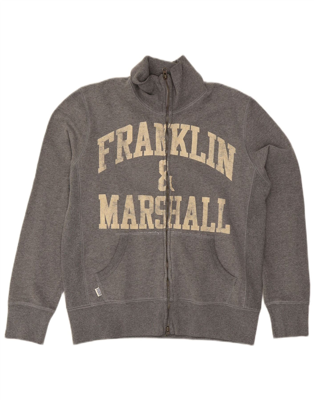 Franklin & Marshall Herren-Trainingsanzugoberteil mit Grafik, Größe S, Grau, Baumwolle