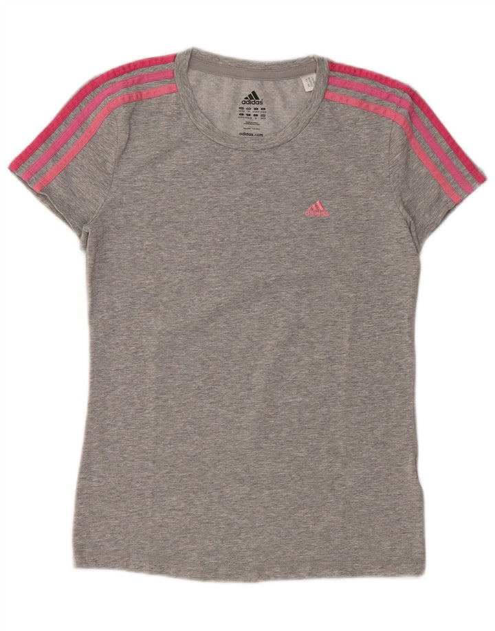 Adidas Damen Climalite T-Shirt Top UK 4/6 XS Grau